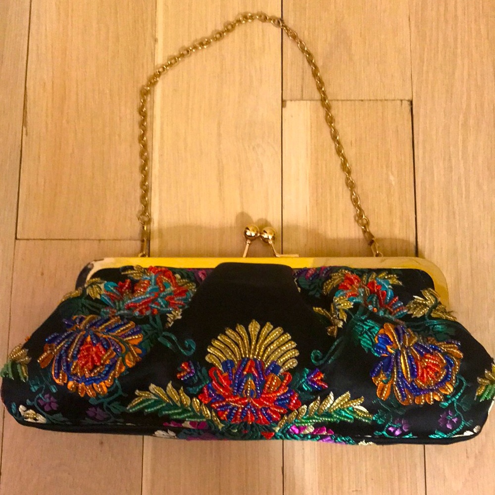 Fun Beaded Clutch/ Over the Shoulder Bag